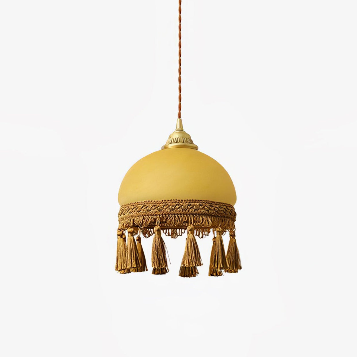 French Tassels Brass Pendant Swag Light
