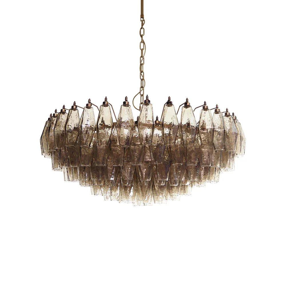 Murano Faceted Smoked Glass Chandelier