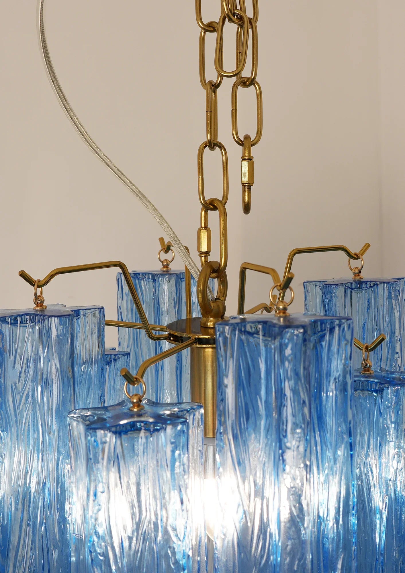 Vintage Blue Murano Glass Chandelier