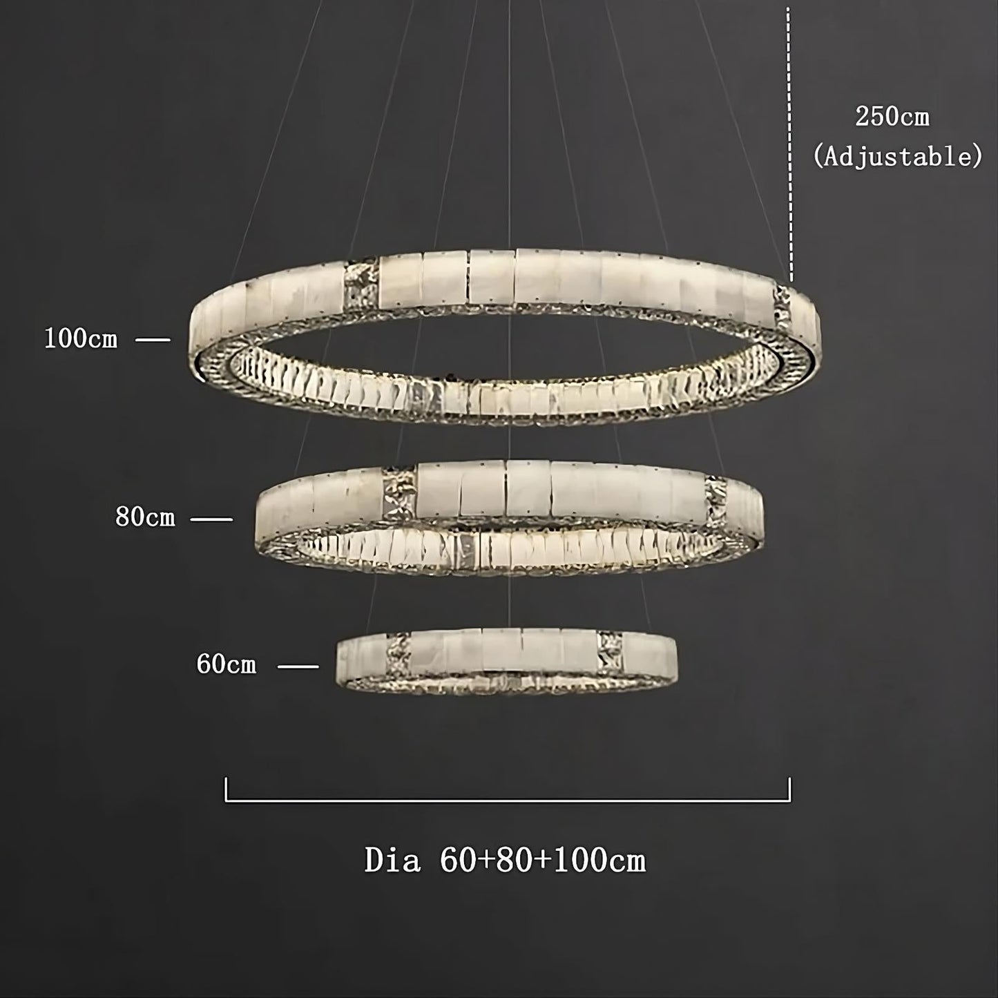 Marble & Crystal Modern Chandelier