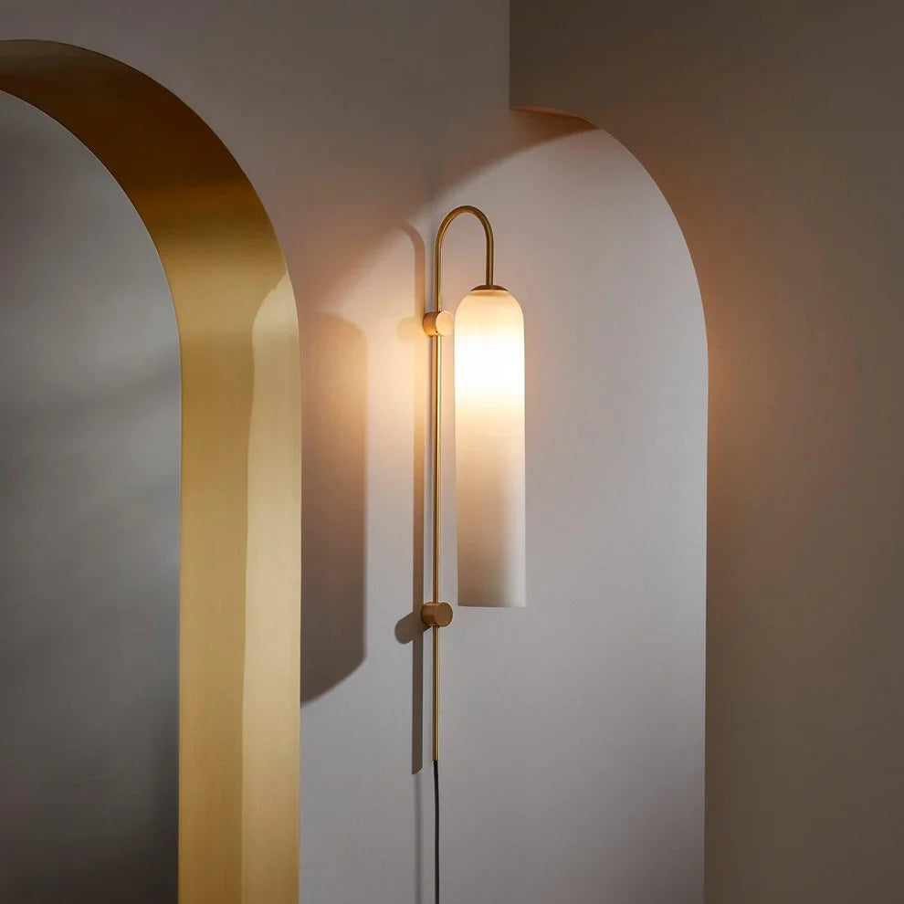 Modern Glass Plug-In Wall Lamp — Stylish, Easy Lighting for American Homes