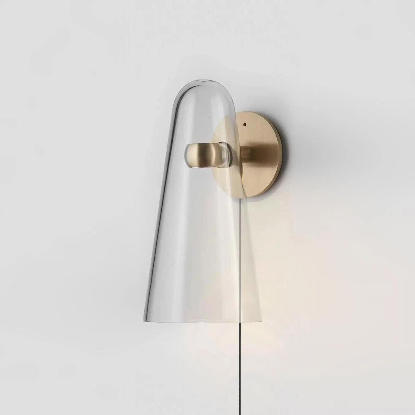Conical Glass Plug-in Wall Lamp