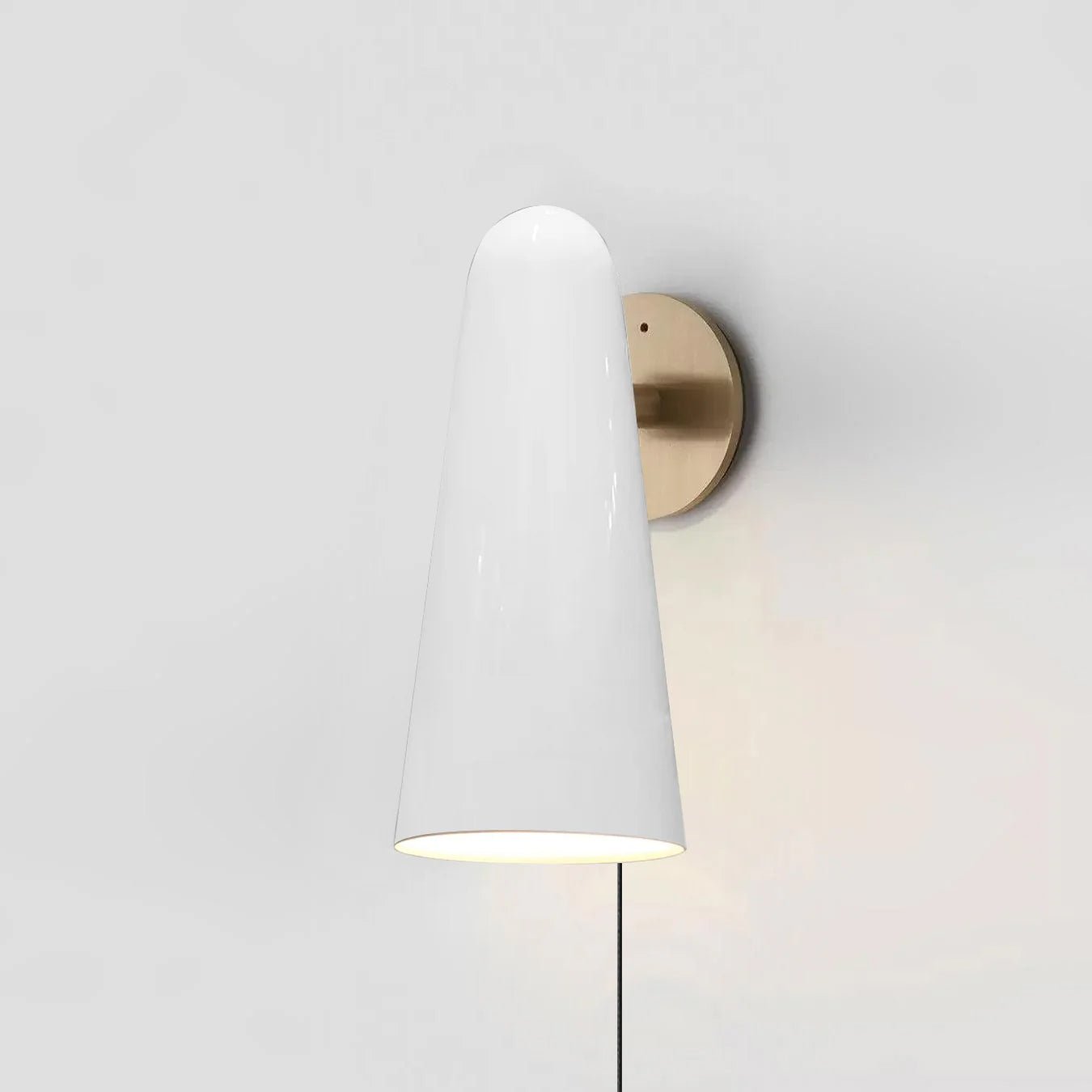 Conical Glass Plug-in Wall Lamp