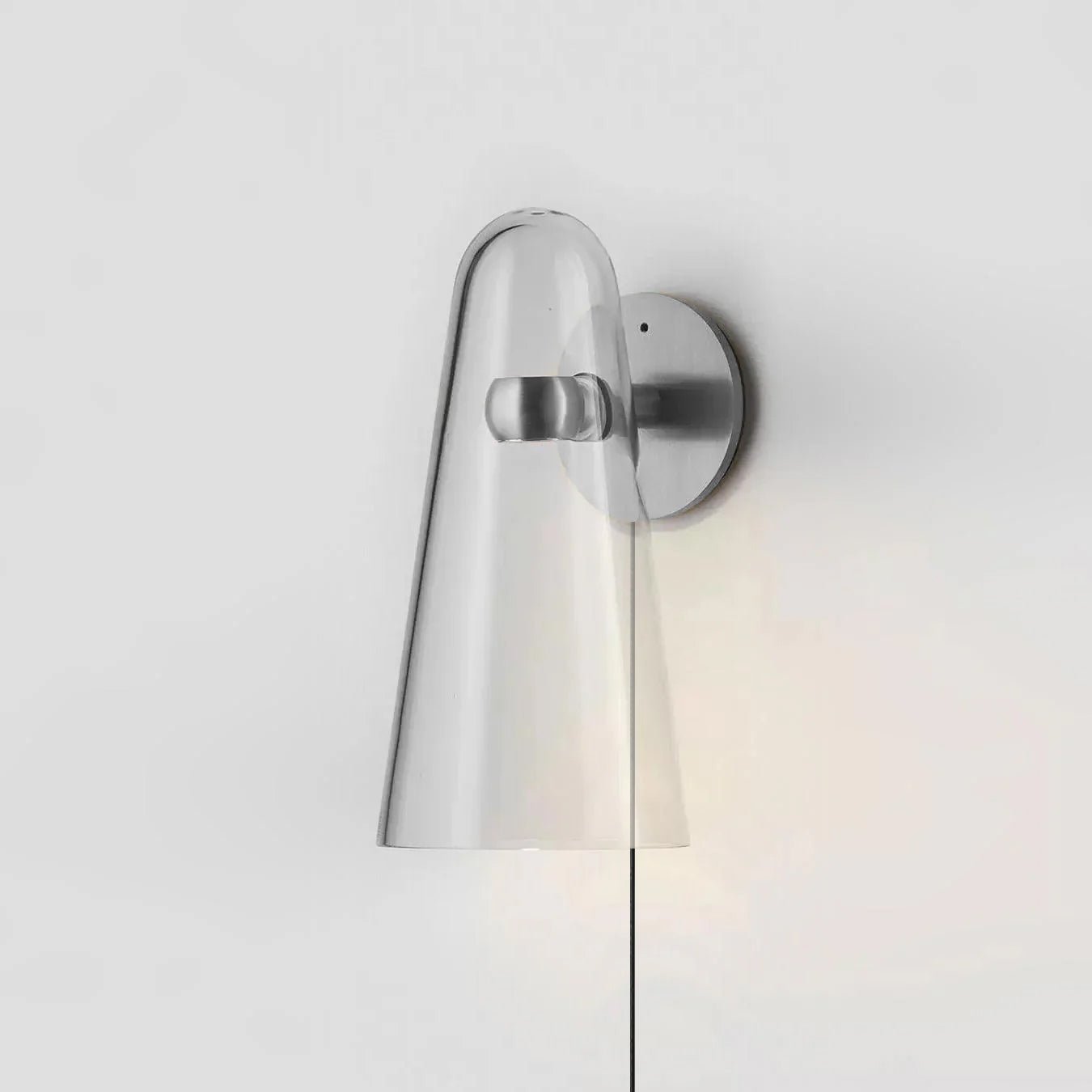 Conical Glass Plug-in Wall Lamp