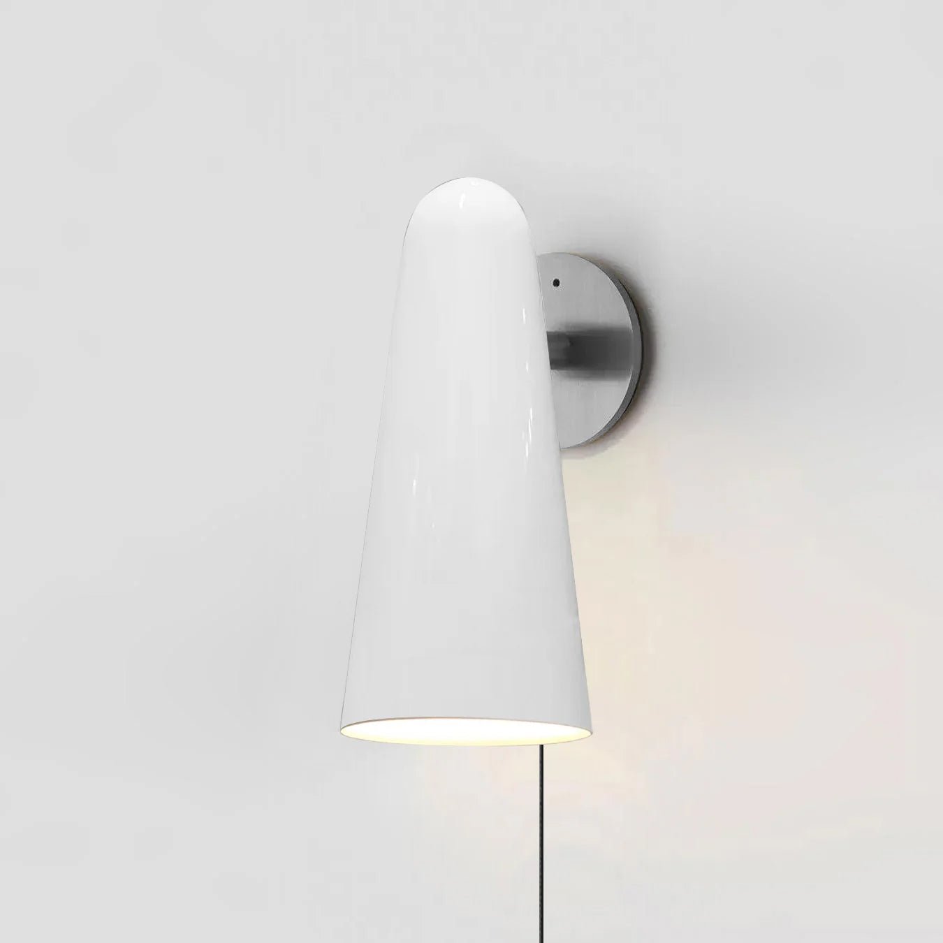 Conical Glass Plug-in Wall Lamp