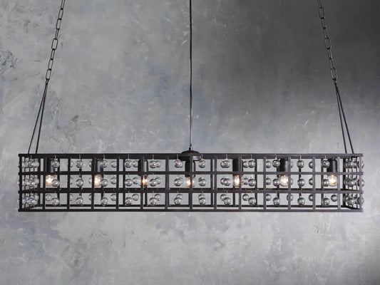 La Cage Rectangular Chandelier 7 Light