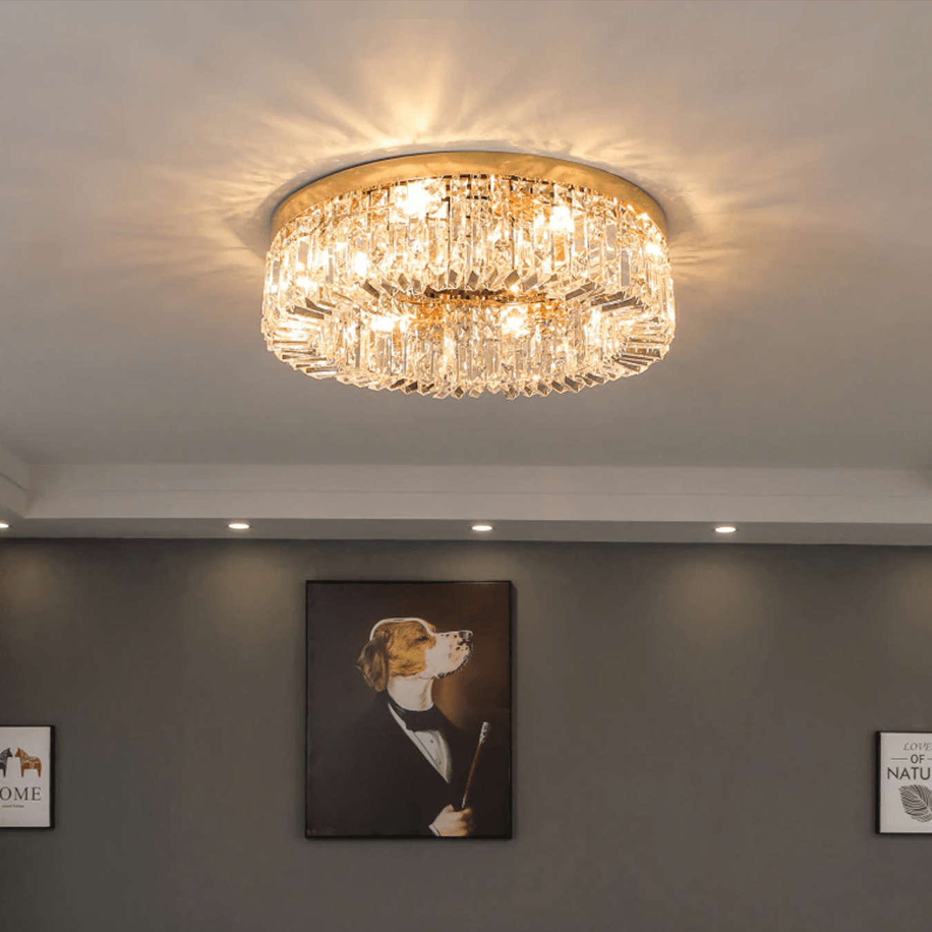 Specchio Flush Mount Crystal Ceiling Fixture