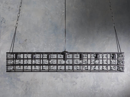 La Cage Rectangular Chandelier 7 Light