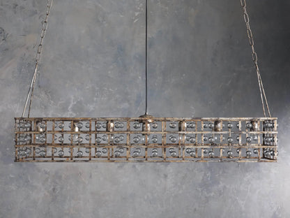 La Cage Rectangular Chandelier 7 Light