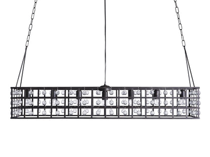 La Cage Rectangular Chandelier 7 Light