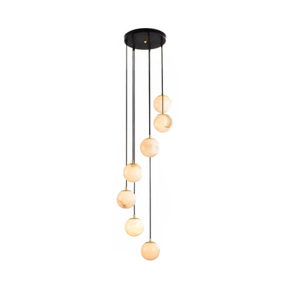 Alabaster Balls Cluster Chandelier