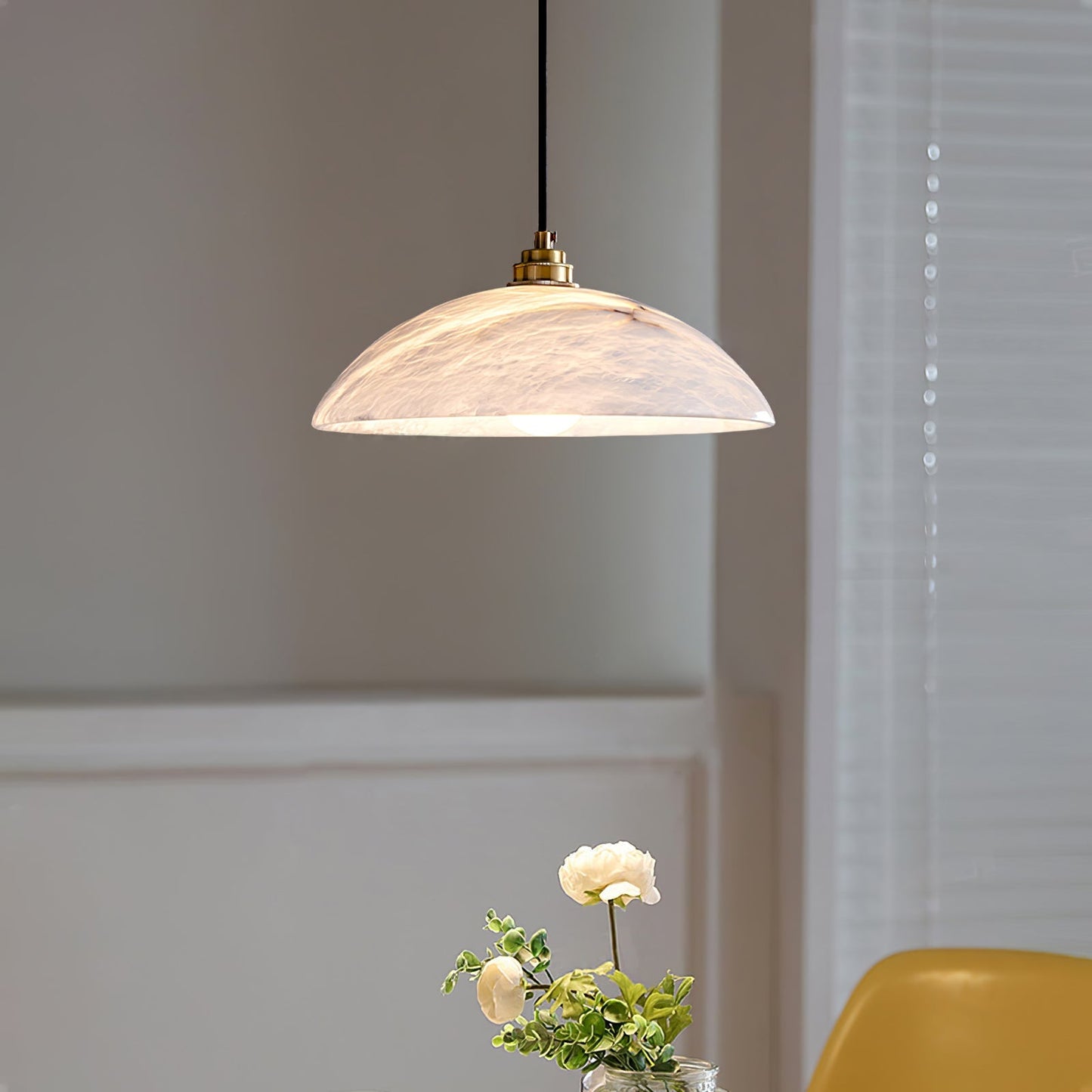 Alabaster Dome Swag Pendant Lamp