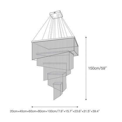 Aluminum Chain Tassel Chandelier