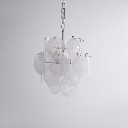 Aqua White Glass Murano Chandelier
