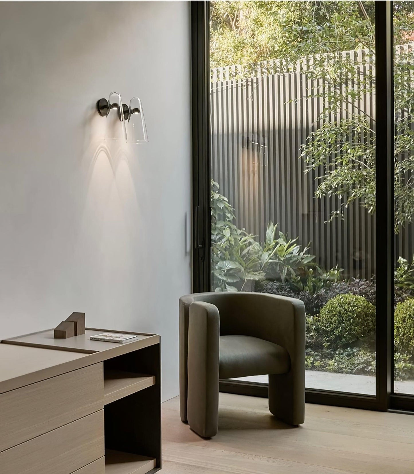 Conical Glass Plug-in Wall Lamp