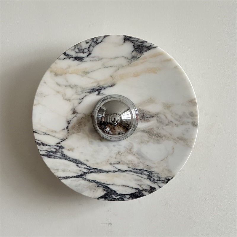 Calacatta Round Marble Wall Sconce