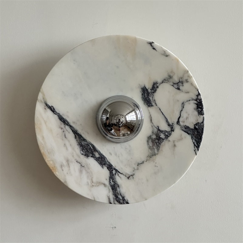 Calacatta Round Marble Wall Sconce