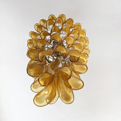 Petals Spiral Murano Amber Chandelier