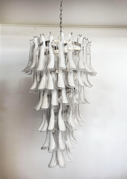 Petals Spiral Murano Transparent Chandelier