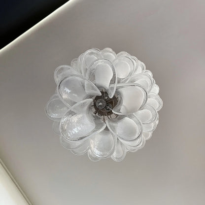 Petals Spiral Murano Transparent Chandelier