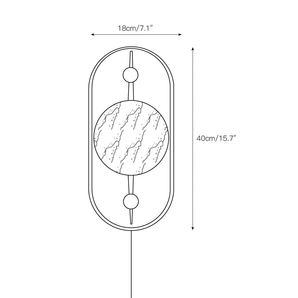 Bezel Alabaster Plug-in Wall Lamp