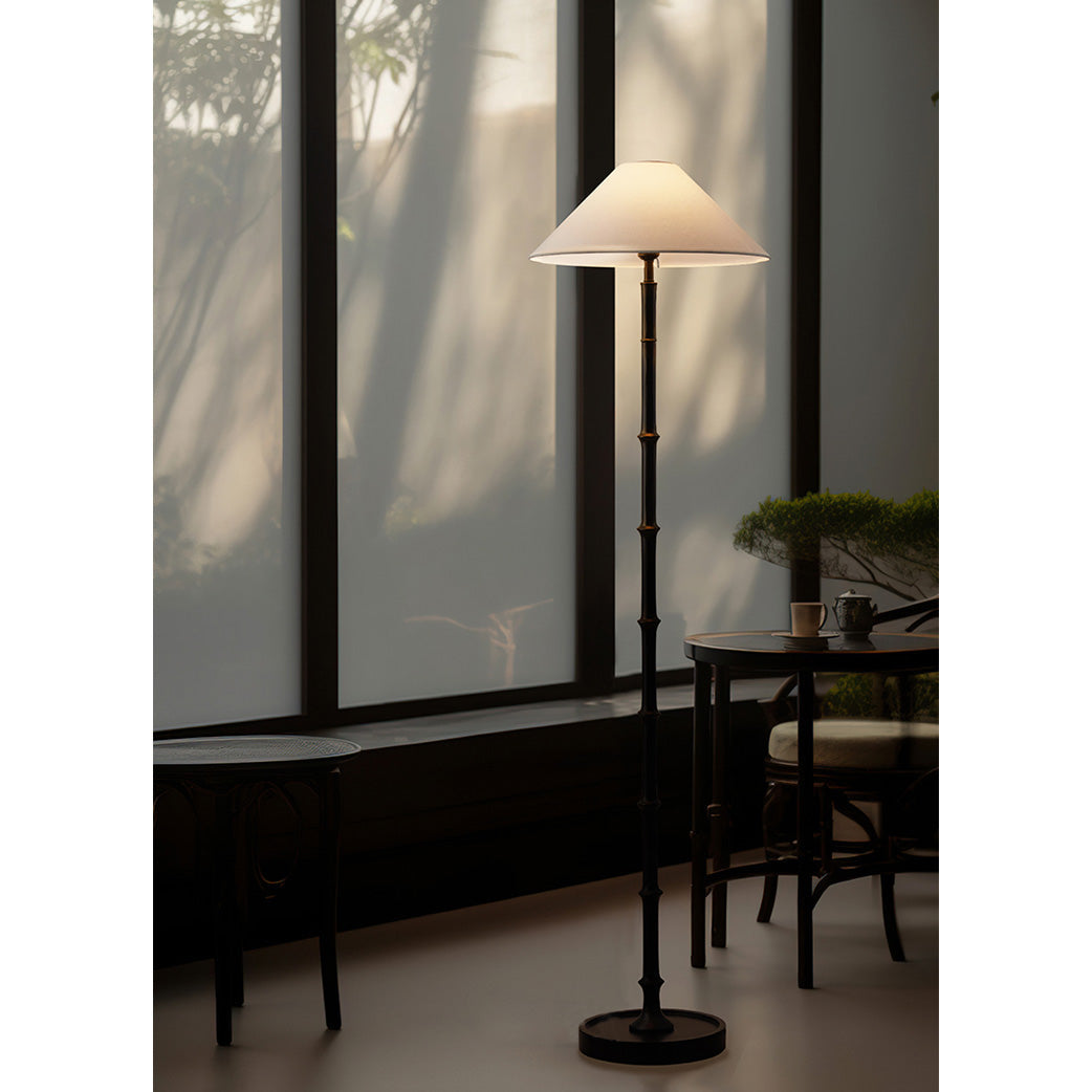 Black Bamboo Floor Lamp