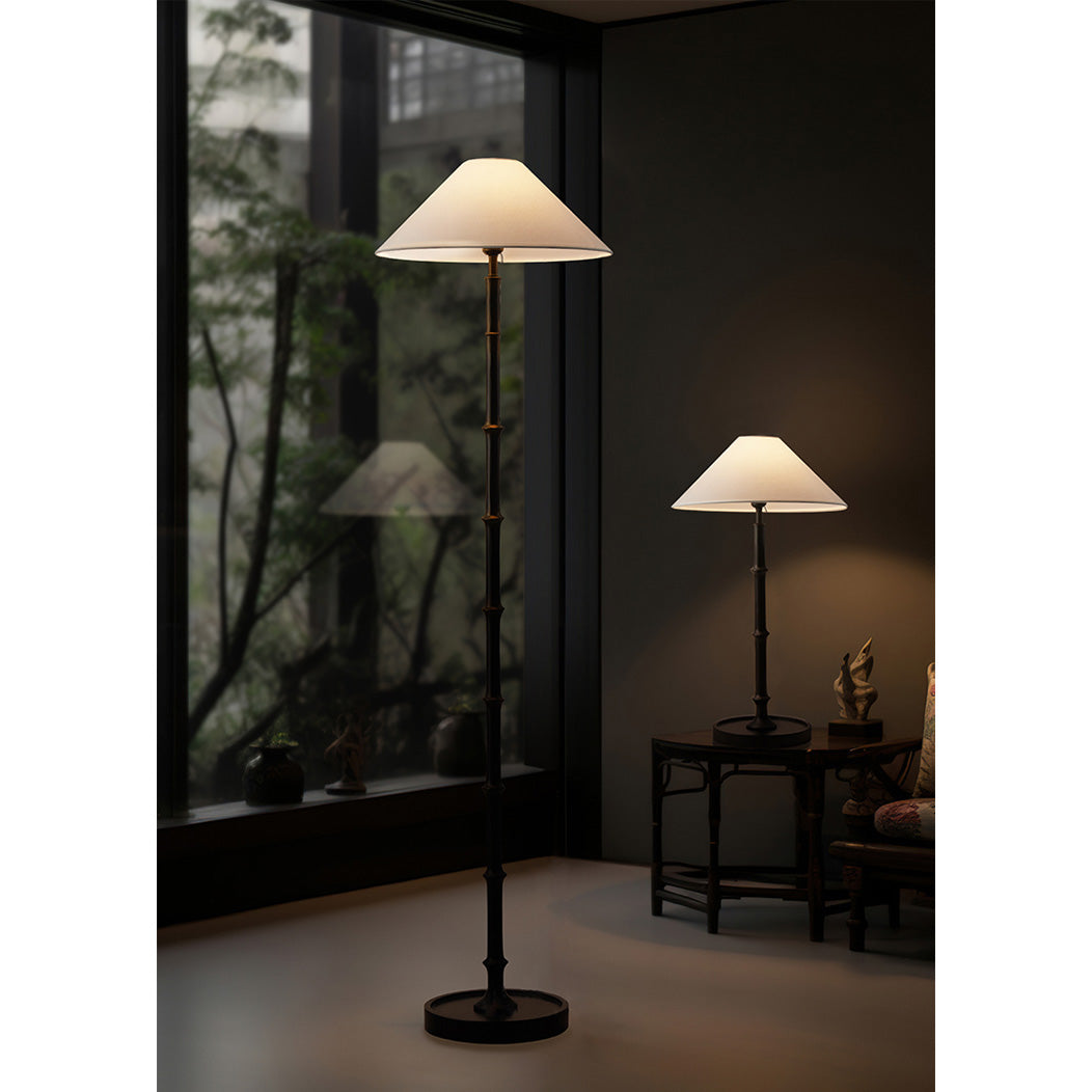 Black Bamboo Floor Lamp