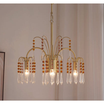 Brass Candle Crystal Chandelier