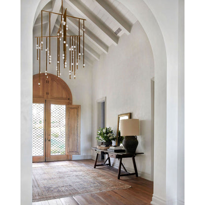 Brass Drop System Chandelier