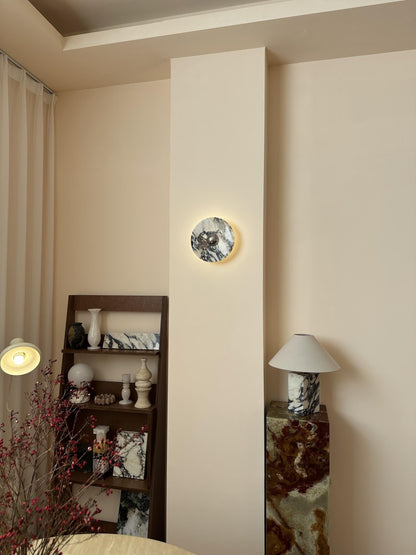 Calacatta Round Marble Sconce