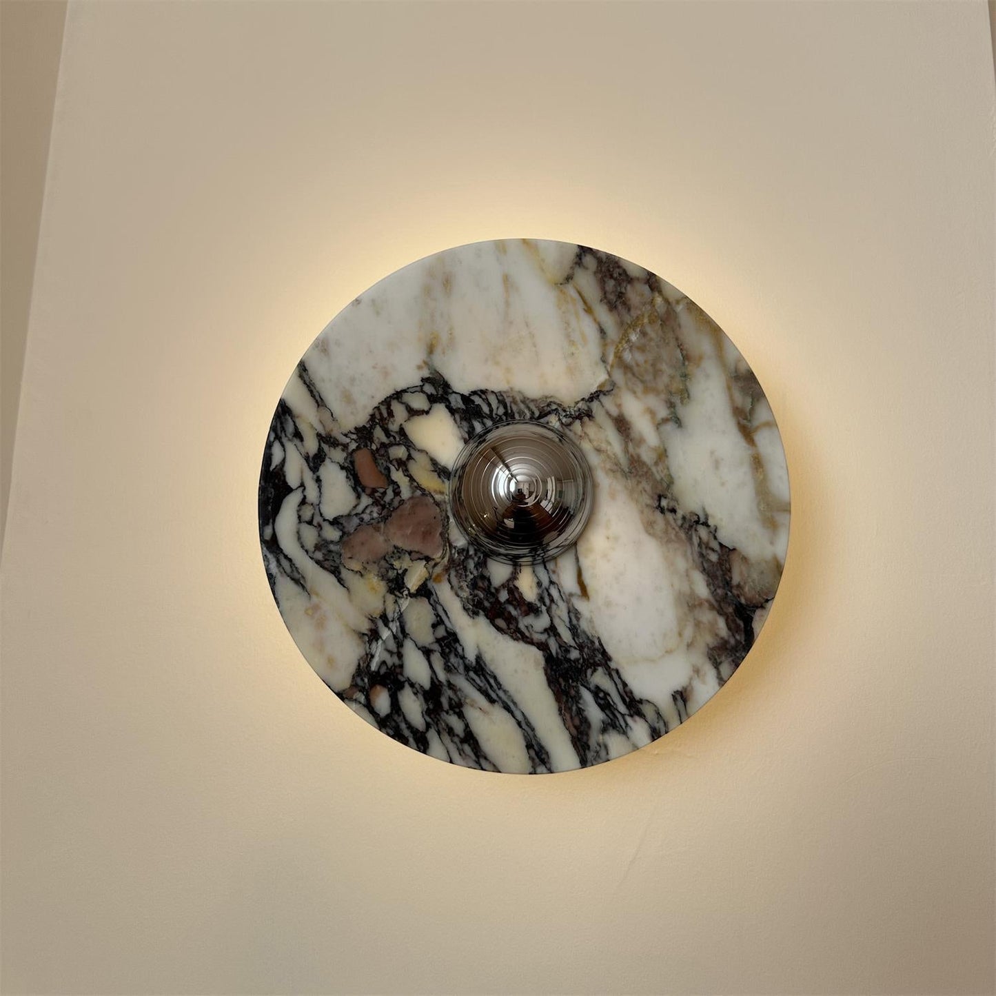 Calacatta Round Marble Sconce