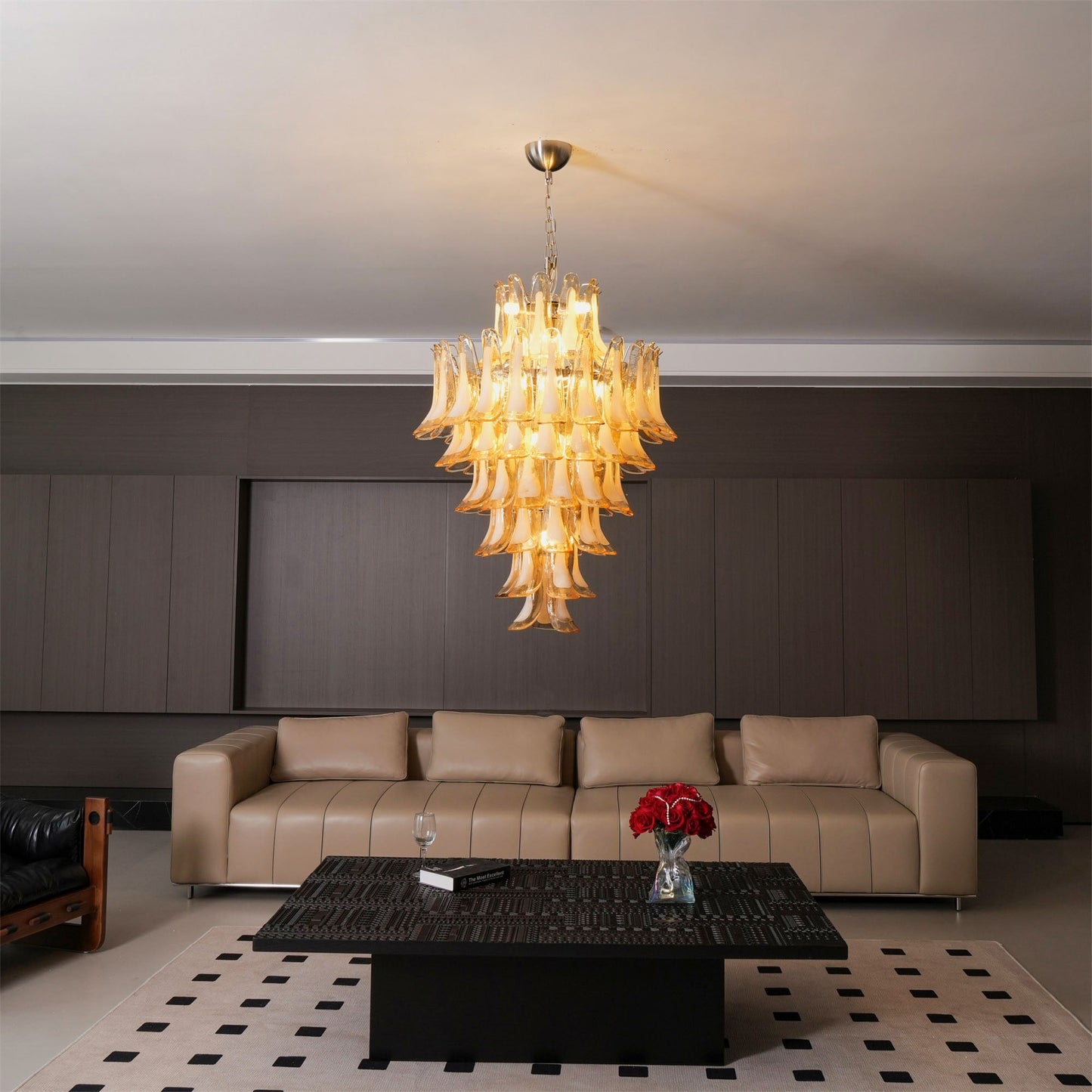Yellow Murano Glass Petals Chandelier