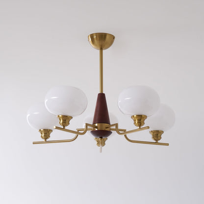 Celeste Sphere Walnut Chandelier