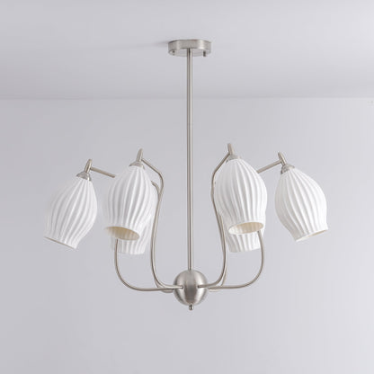 Ceramic Ribbed Chandelier