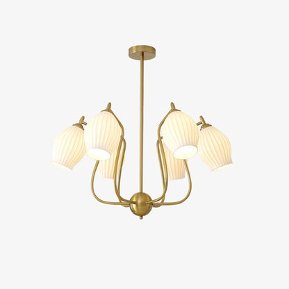 Ceramic Ribbed Chandelier