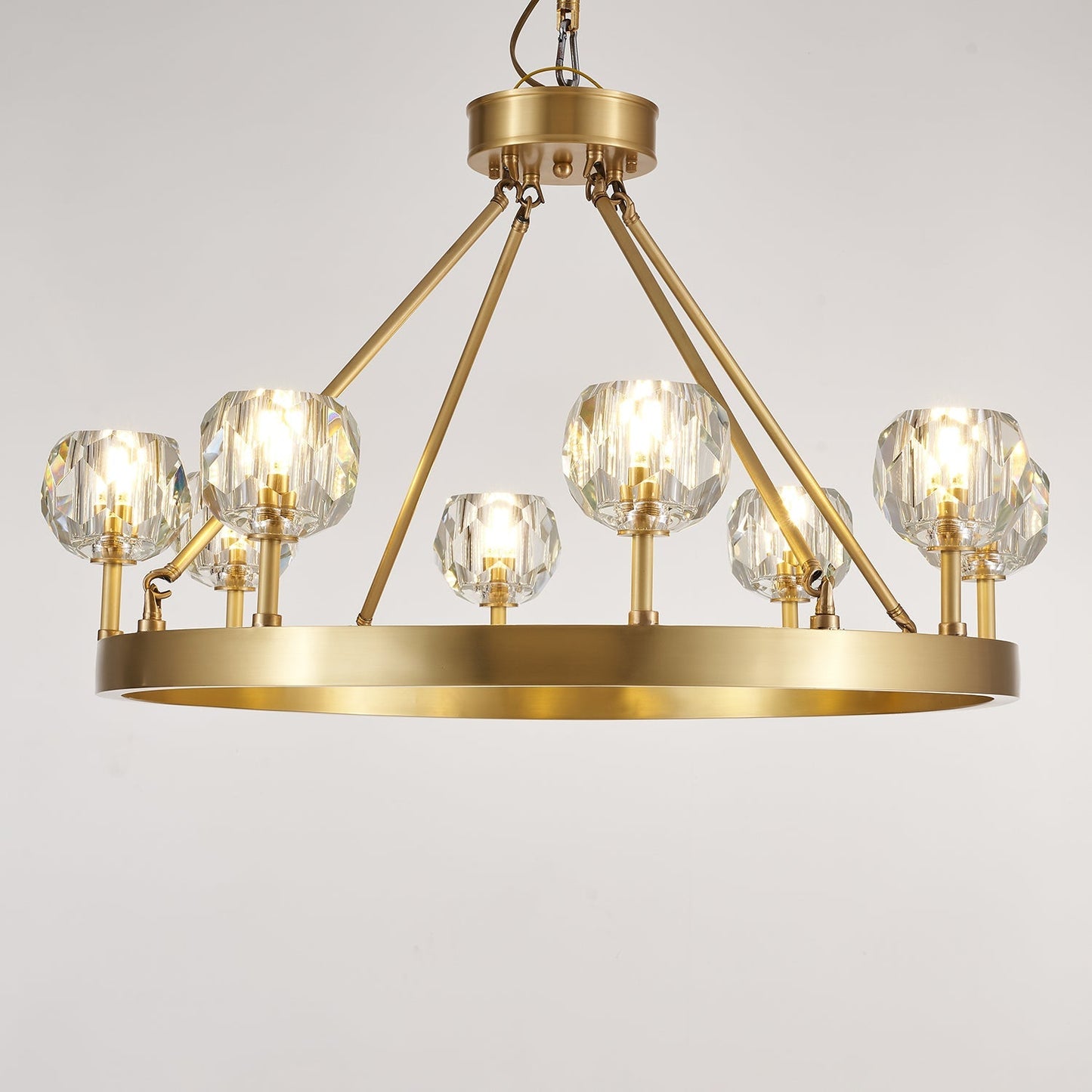 Crystal Round Golden Chandelier