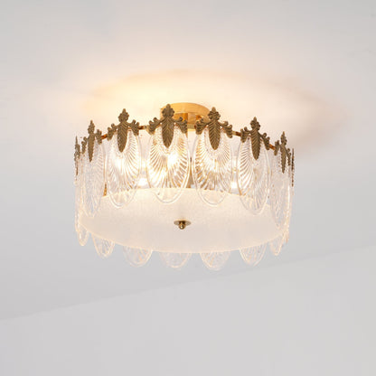 Decorative Pattern Glass Round Chandelier