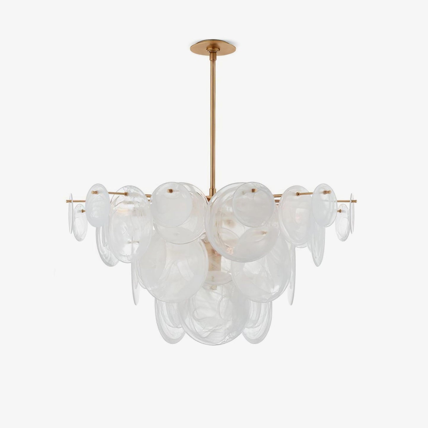 Brass Discs Cascading Chandelier