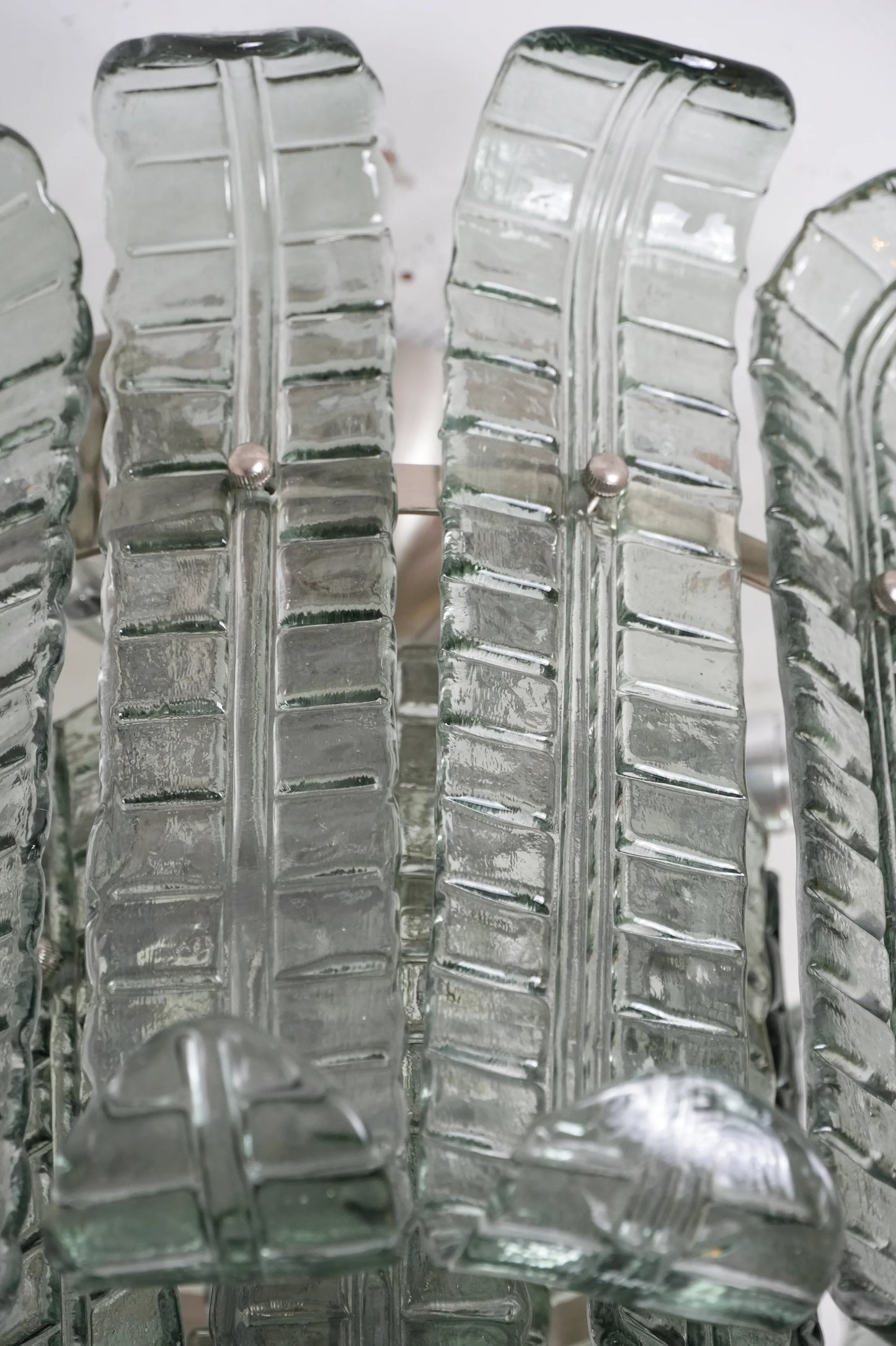 Elegant Murano Leaf Shaped Green Ceiling Lamp