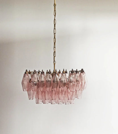 Poliedri Murano Pink Chandelier