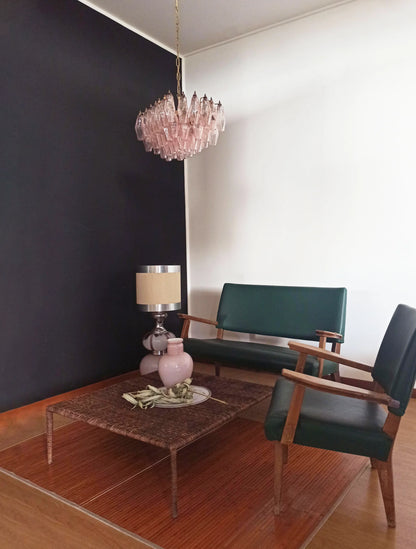 Poliedri Murano Pink Chandelier