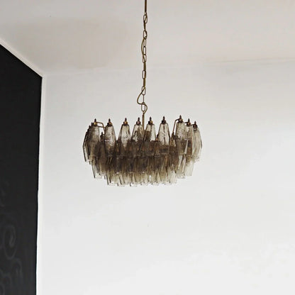 Poliedri Murano Smoked Chandelier