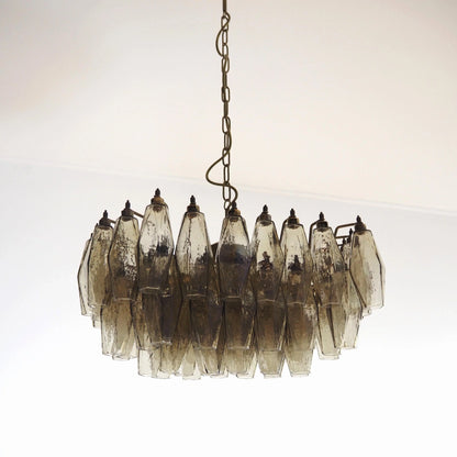 Poliedri Murano Smoked Chandelier