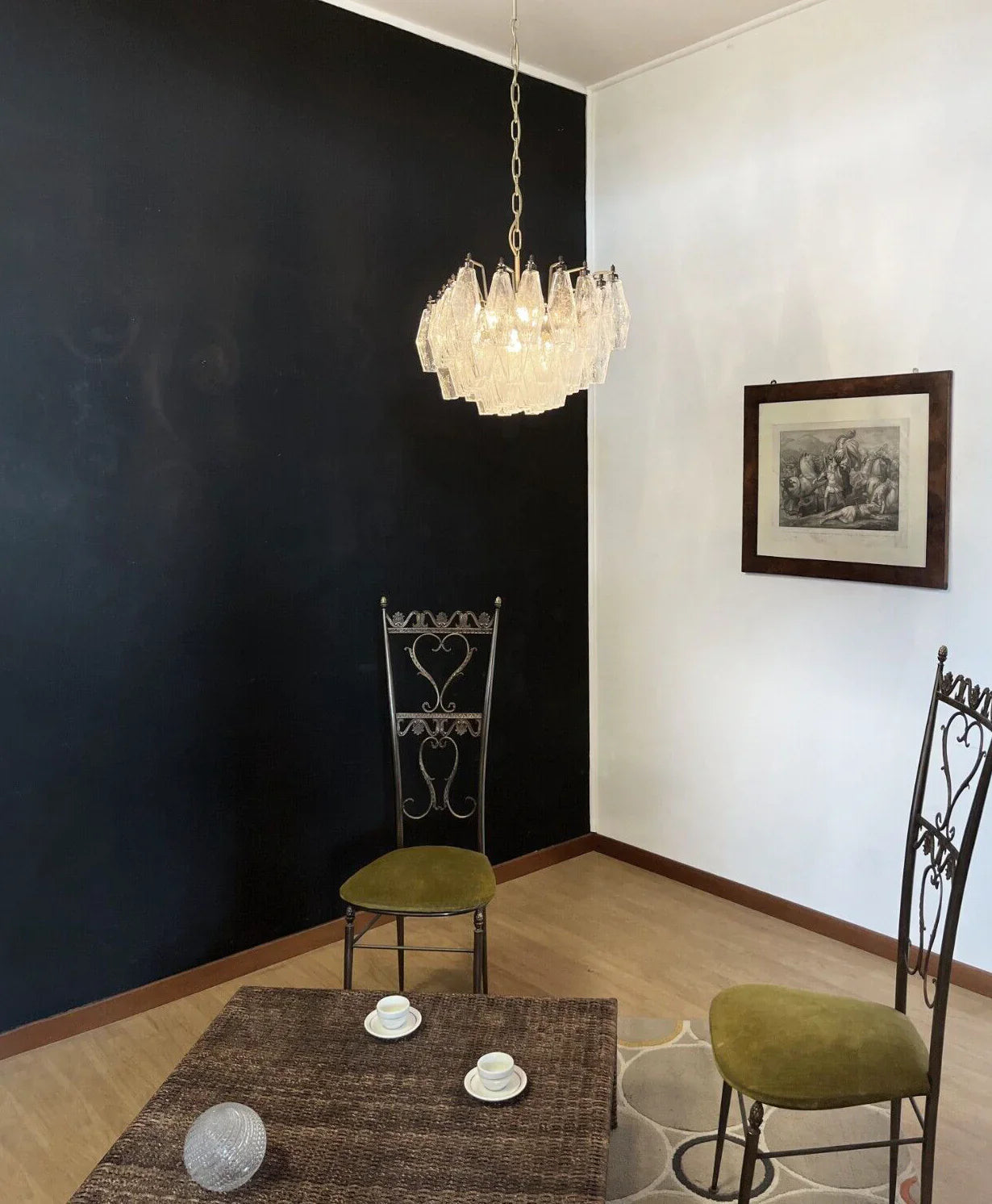 Poliedri Murano Trasparent Chandelier