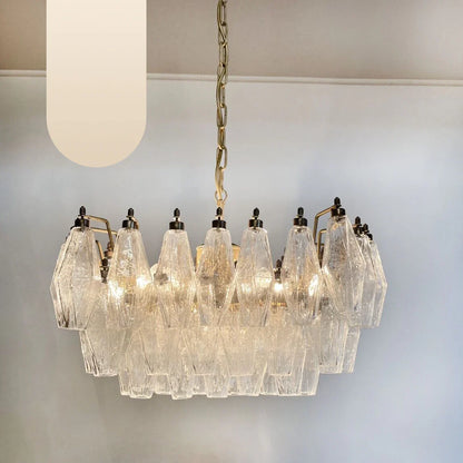 Poliedri Murano Trasparent Chandelier