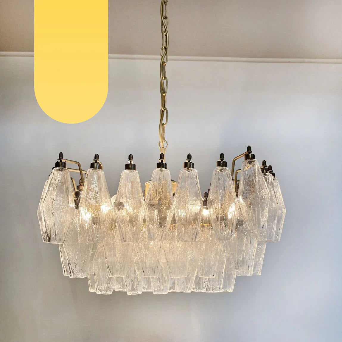 Poliedri Murano Trasparent Chandelier