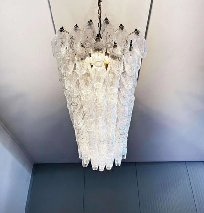 Elegant Transparent Murano Poliedri Chandelier