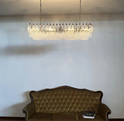Elegant Transparent Murano Poliedri Chandelier