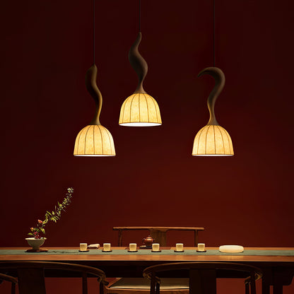 Elowen Twisted Wood Pendant Light