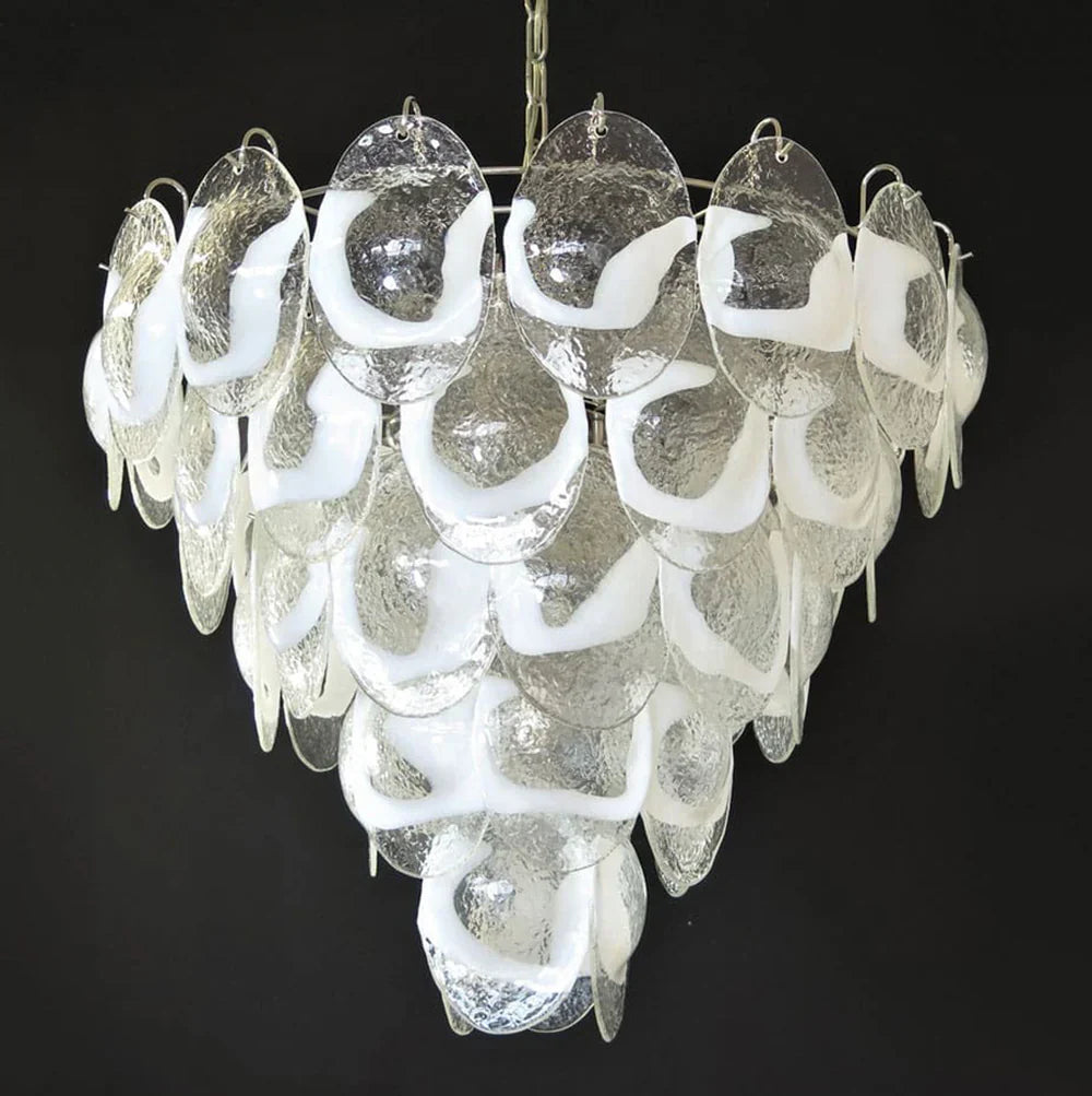 Exquisite Murano Transparent Glass Chandelier